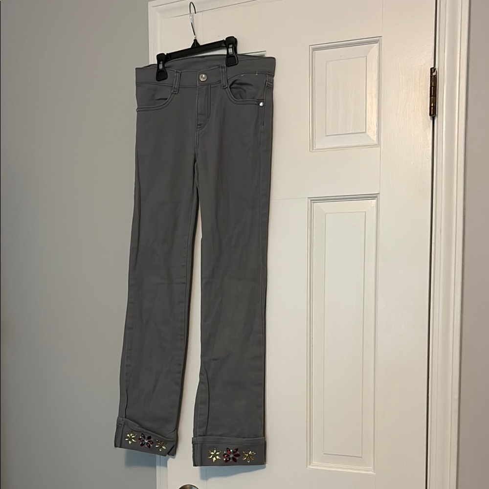 Gray Embellished Women's Jeans